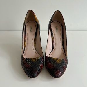 Miu Miu Multicolor Python print high heel pumps